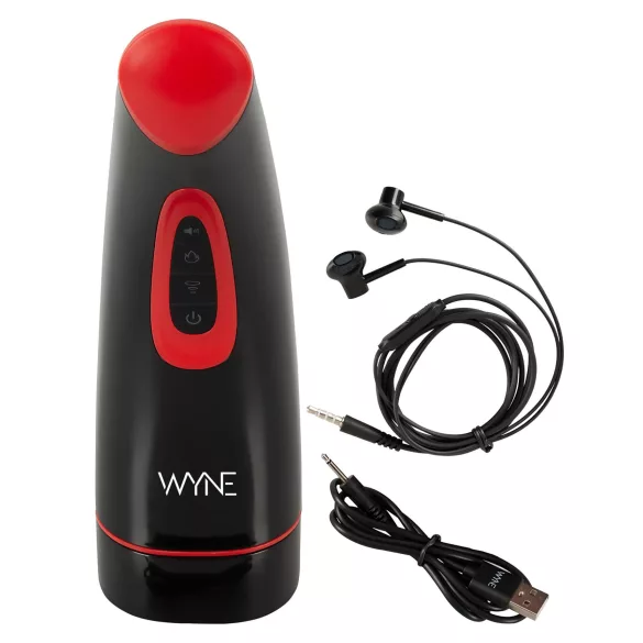 WYNE 03 - oplaadbare, vibrerende-zuigende masturbator (zwart)