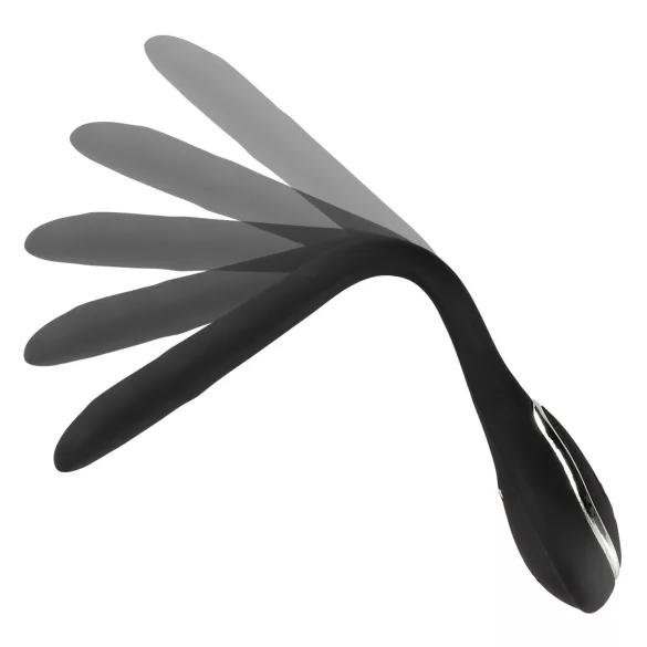 Penisplug-dilator - oplaadbare, vibrerende dilator (1 cm, zwart)