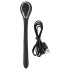 Penisplug-dilator - oplaadbare, vibrerende dilator (1 cm, zwart)