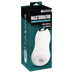 STROKER - oplaadbare, zuigende-vibrerende masturbator (wit)