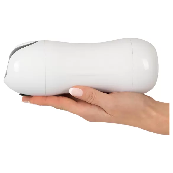 STROKER - oplaadbare, zuigende-vibrerende masturbator (wit)