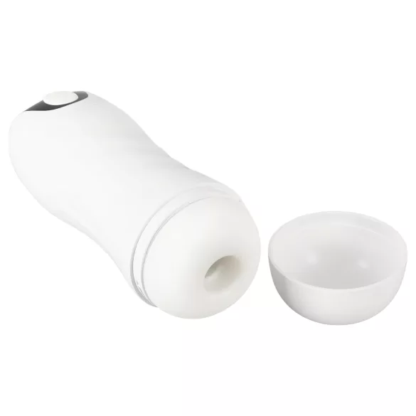 STROKER - oplaadbare, zuigende-vibrerende masturbator (wit)