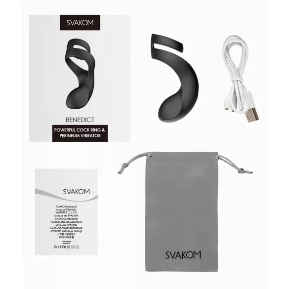 Svakom Benedict - vibrerende penisring - perineum stimulatie - zwart
