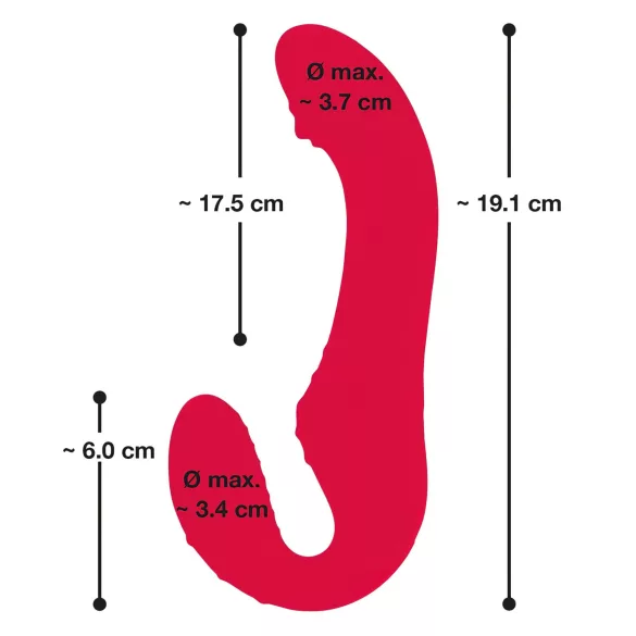 You2Toys - strapless strap-on vibrator - afstandsbediening - rood