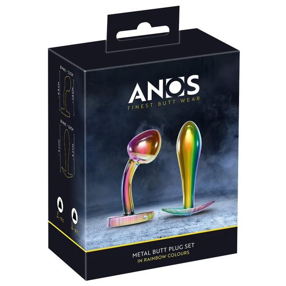 ANOS Regenboog Metaal - Anale Plugset (2 stuks)