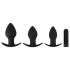 Black Velvet - oplaadbare anaalset - 3-delig (zwart)