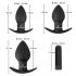 Black Velvet - oplaadbare anaalset - 3-delig (zwart)
