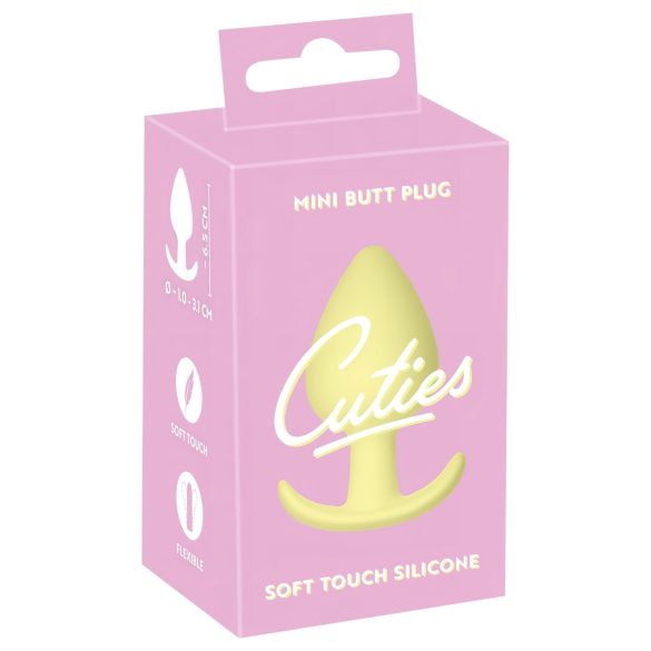 Cuties Mini Buttplug - Zachte siliconen - Geel (3,1cm)