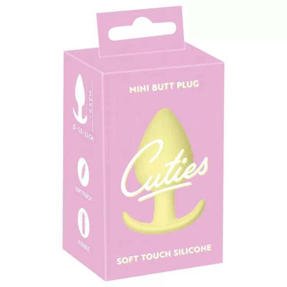 Cuties Mini Butt Plug - siliconen buttplug - geel - 3,1 cm