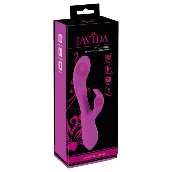 Javida Thumping Rabbit - 3-motorige klitorisstimulator vibrator (paars)