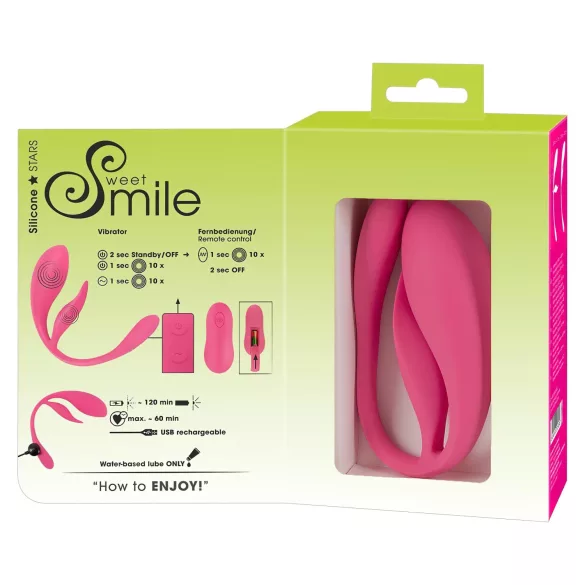 SMILE - vibratie-ei met afstandsbediening - oplaadbaar - roze