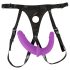 SMILE - Dubbele strap-on met slipje (paars-zwart)