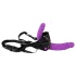 SMILE - strap-on dubbel dildo met slip - siliconen paars-zwart