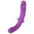 SMILE - strap-on dubbel dildo met slip - siliconen paars-zwart