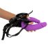 SMILE - Dubbele strap-on met slipje (paars-zwart)