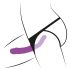 SMILE - Dubbele strap-on met slipje (paars-zwart)