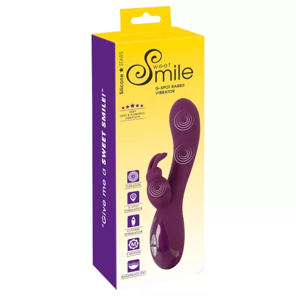 SMILE - vibrator met 3 motoren en clitorisstimulator - oplaadbaar - paars