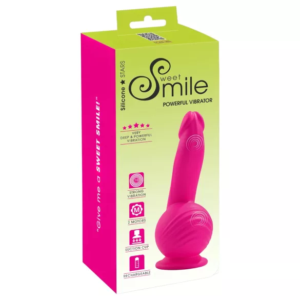 SMILE Powerful - vibrator met zuignap - 2 motoren - oplaadbaar - roze
