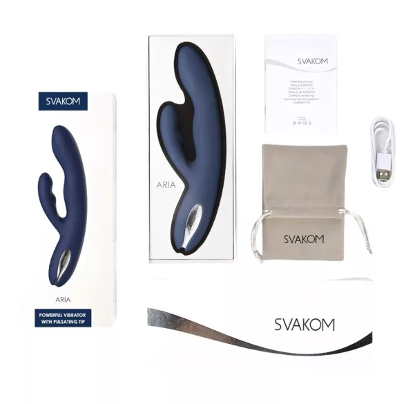 Svakom Aylin - oplaadbare vibrator met pulserende clitorisstimulator - blauw