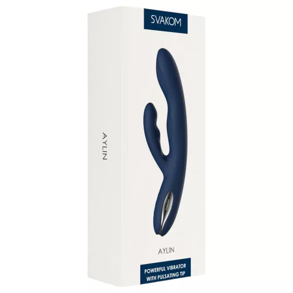 Svakom Aylin - oplaadbare vibrator met pulserende clitorisstimulator - blauw