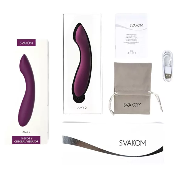 Svakom Amy 2 - oplaadbare, waterdichte G-spot vibrator (violet)