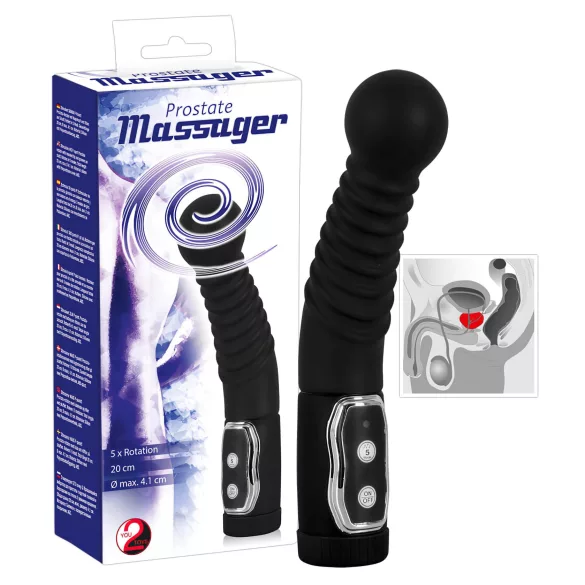 You2Toys - Prostaat vibrator - roterend - siliconen - zwart
