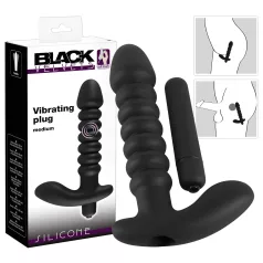 Black Velvets - vibrator met ribbels - medium - zwart