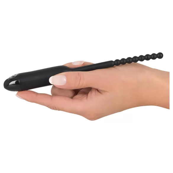 You2Toys - urethrale vibrator met bolletjes - 0,8cm - zwart