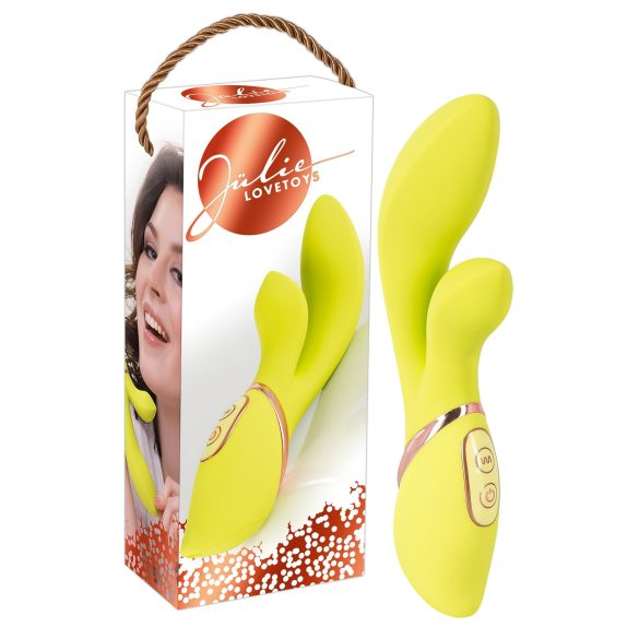 Jülie - vibrator met clitorisstimulator (geelgroen)