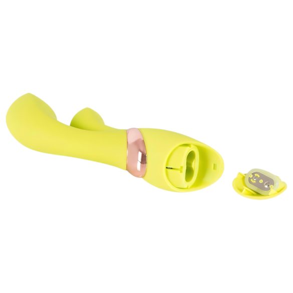 Jülie - vibrator met clitorisstimulator (geelgroen)