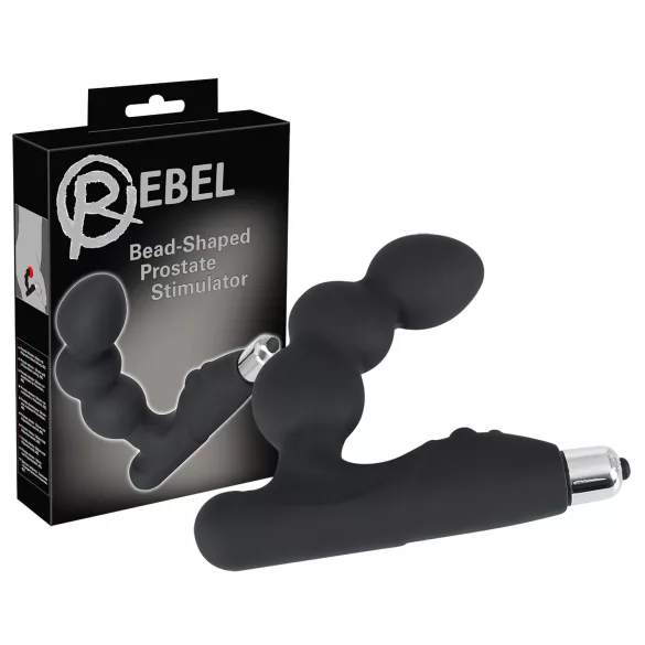Rebel - prostaat vibrator met balletjes - zwart