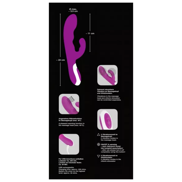 Javida - clitorisstimulator vibrator - verwarmend - siliconen roze
