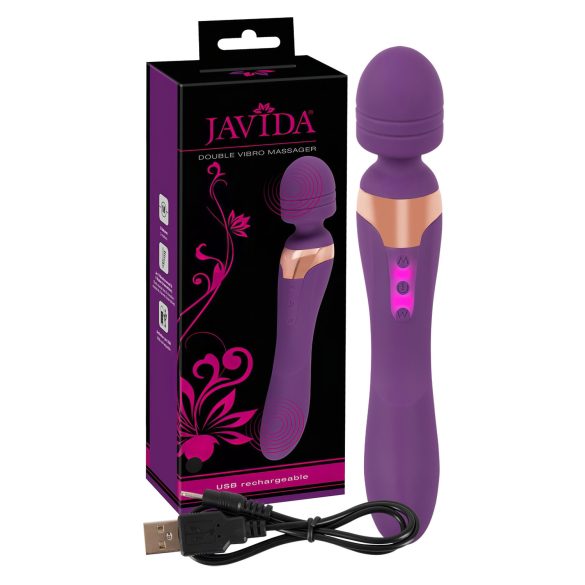 Javida Double - vibrator massager - dubbel stimulatie - siliconen paars