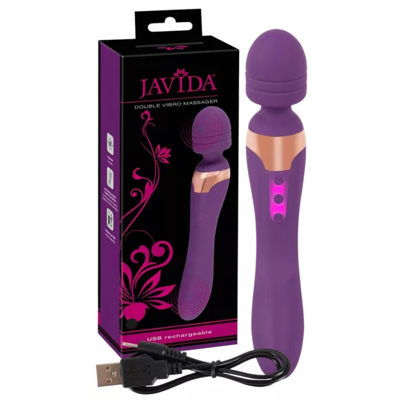 Javida Double - vibrator massager - dubbel stimulatie - siliconen paars