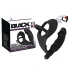 Black Velvets - anaal vibrator met penis- en balringen - zwart