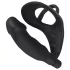 Black Velvets - anaal vibrator met penis- en balringen - zwart