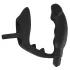 Black Velvets - anaal vibrator met penis- en balringen - zwart