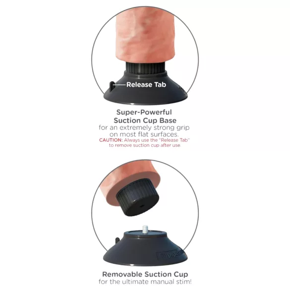 King Cock - vibrator met zuignap - 18 cm - huidskleur