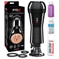 PDX - Masturbator - Zuigend en Vibrerend Kunstvagina - Zwart