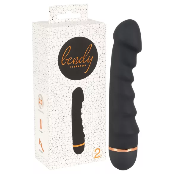 You2Toys - vibrator met ribbels - flexibel - zwart