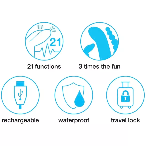 Happyrabbit Triple - vibrator voor clitoris en anus - oplaadbaar - zwart