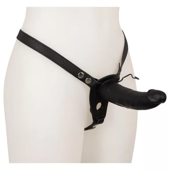 Double Thruster - strap-on dubbele vibrator - zwart