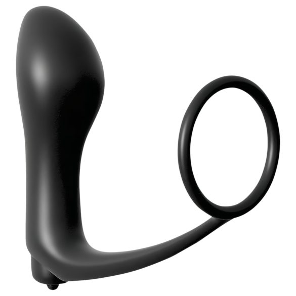 Analfantasie - vinger anale vibrator met penisring (zwart)