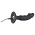 Black Velvet - oplaadbare anaal vibrator met penis (zwart)