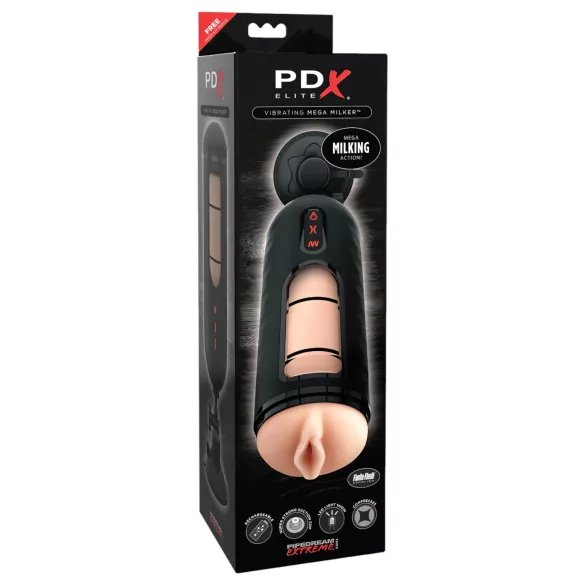 PDX Elite Mega Milker - automatische penis masturbator - vibrerend - zwart