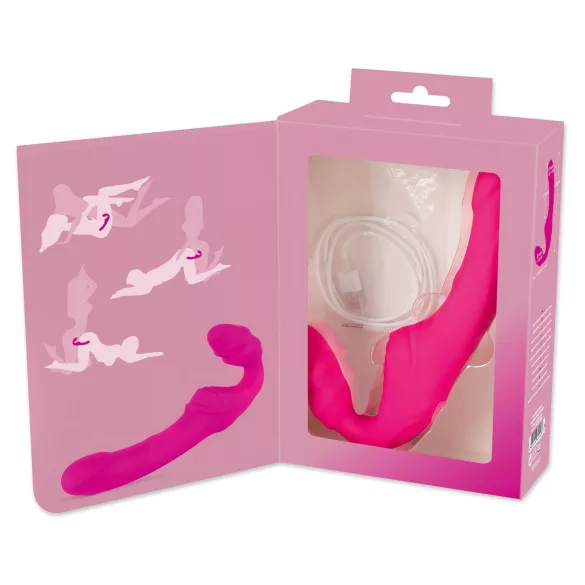 You2Toys - Double2Teaser - opzetbare vibrator zonder harnas (roze)