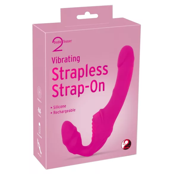 You2Toys - Double2Teaser - opzetbare vibrator zonder harnas (roze)