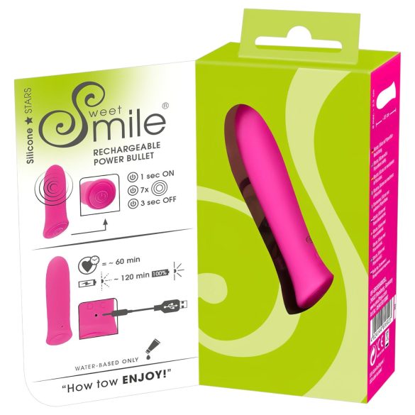 SMILE - mini bullet vibrator - oplaadbaar extra krachtig - roze