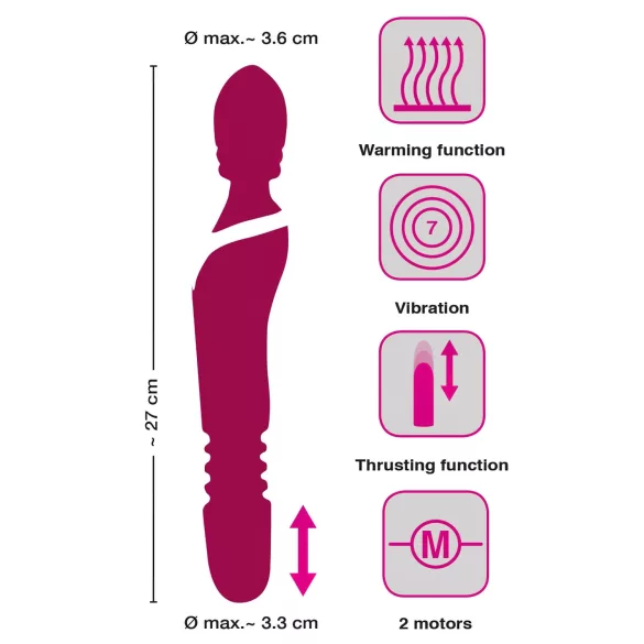 Javida Thrusting - vibrator met thrustfunctie en massage - rood