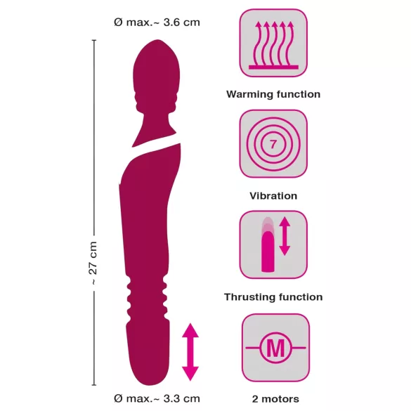 Javida Thrusting - 3-in-1 massagevibrator (rood)
